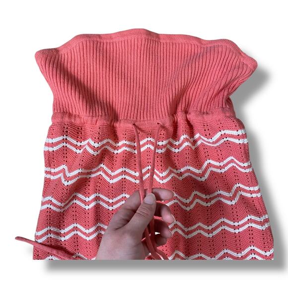 Guess‎ Strapless Knit Top Womens Size M Striped Pink White Y2K - Picture 6 of 8